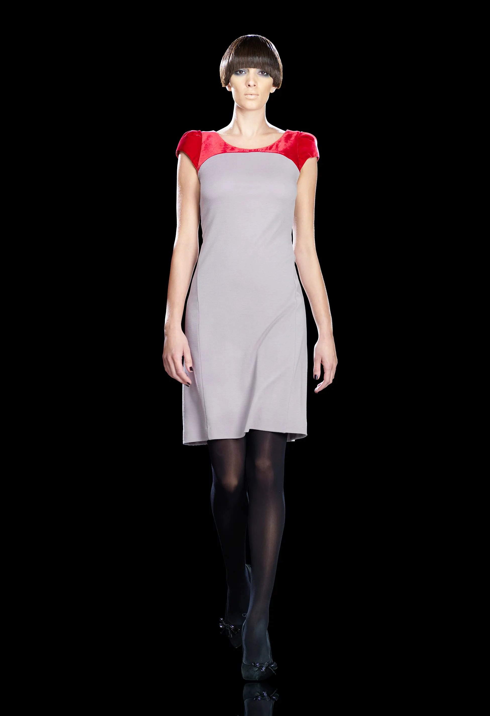 110102 -Contrast Yoke Dress