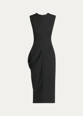 797278QJAAC Midi dress with draped waist