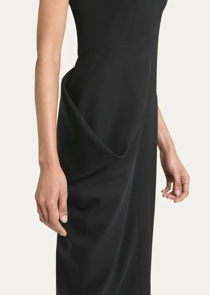 797278QJAAC Midi dress with draped waist