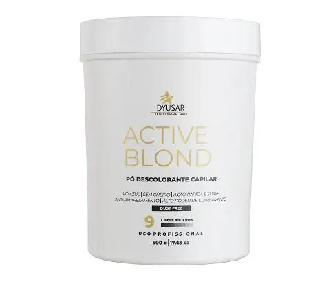 Active Blond 9 Tones Bleaching Powder Blue Dust Free Discoloration 500g - Dyusar