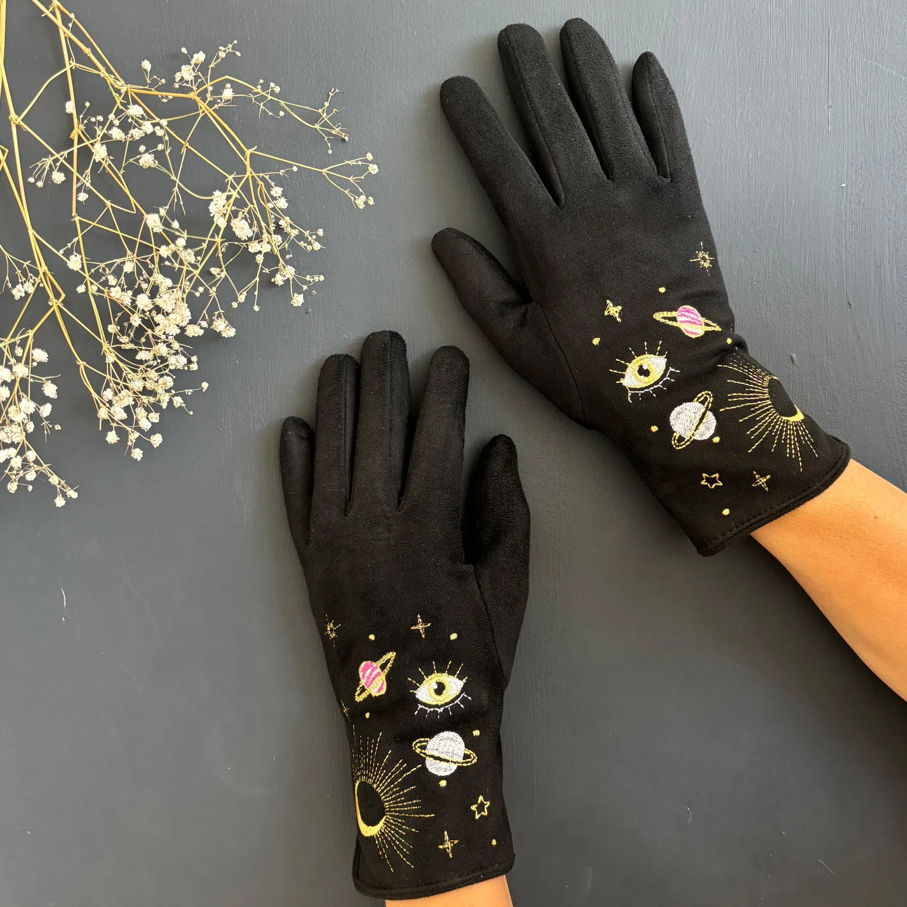 After Dark Embroidered Gloves