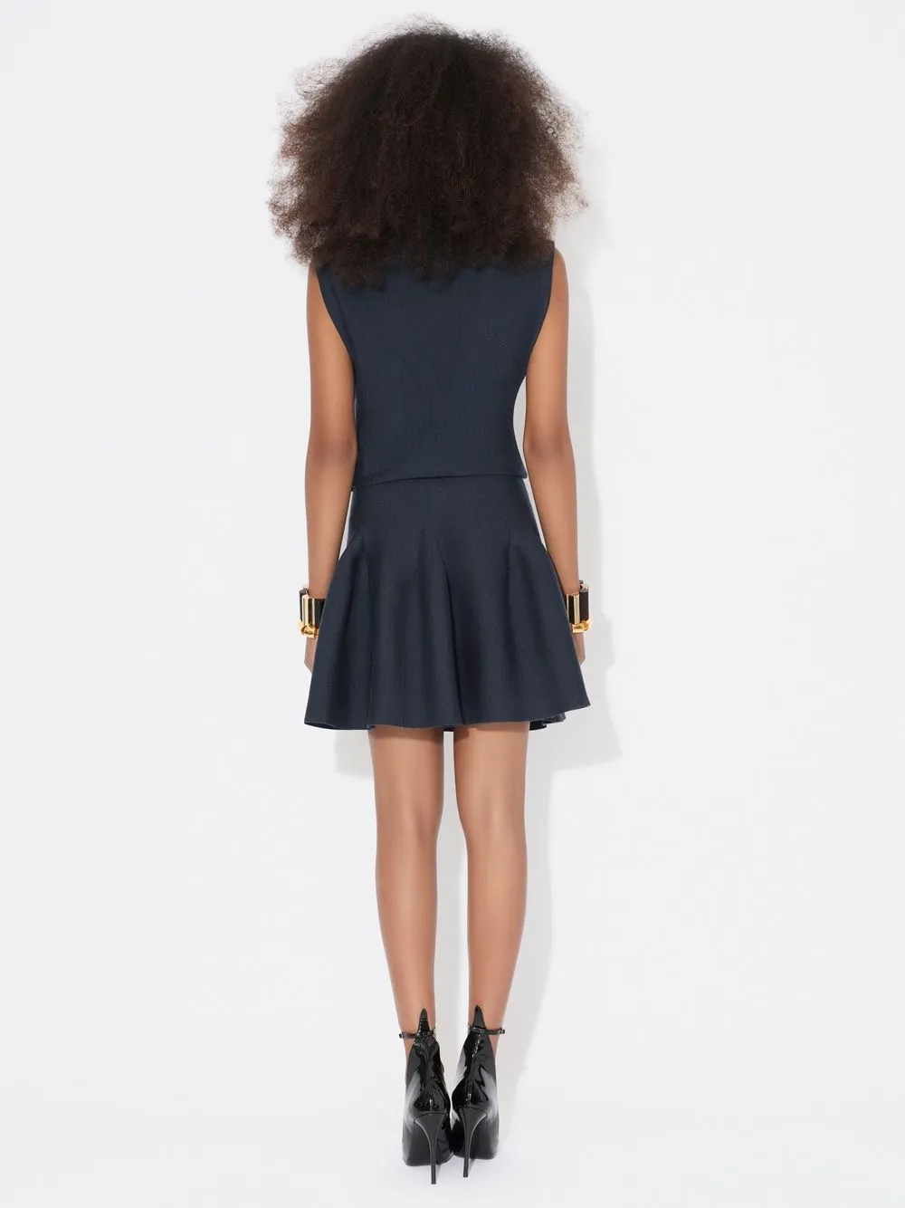 ALAIA Sculptural Godet Knit Wool Dress