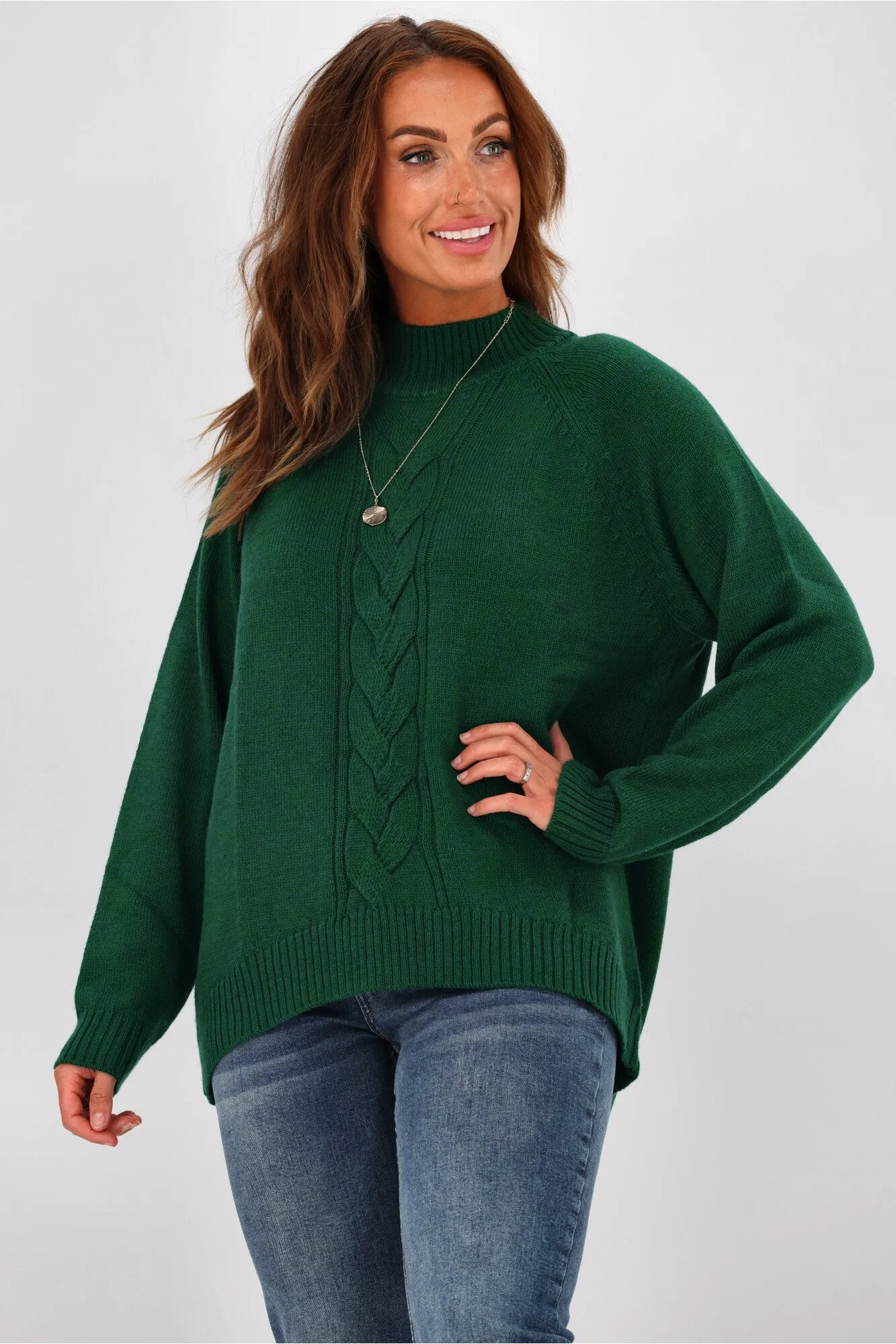 Alpine by Shine On Elijah Chunky Merino Polo Neck Jumper Emerald