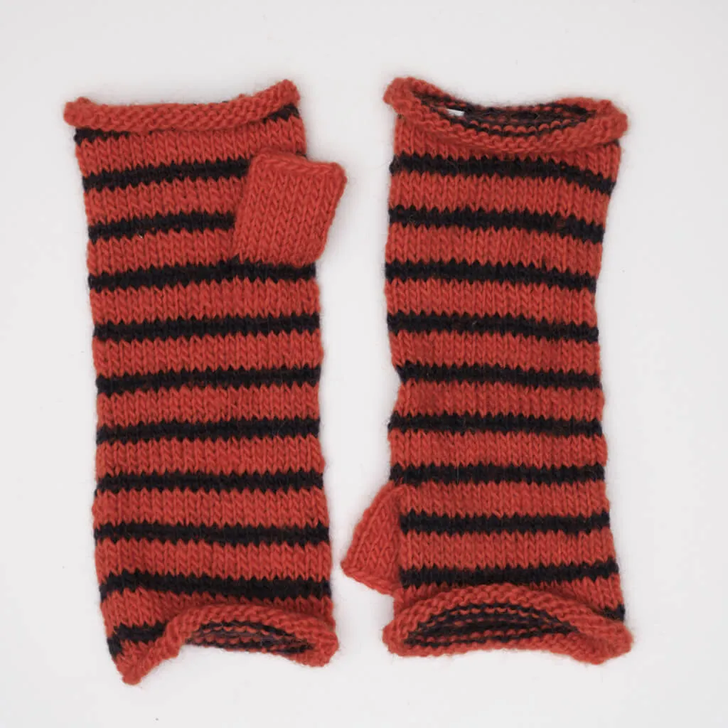 Anika Striped Wool Mittens