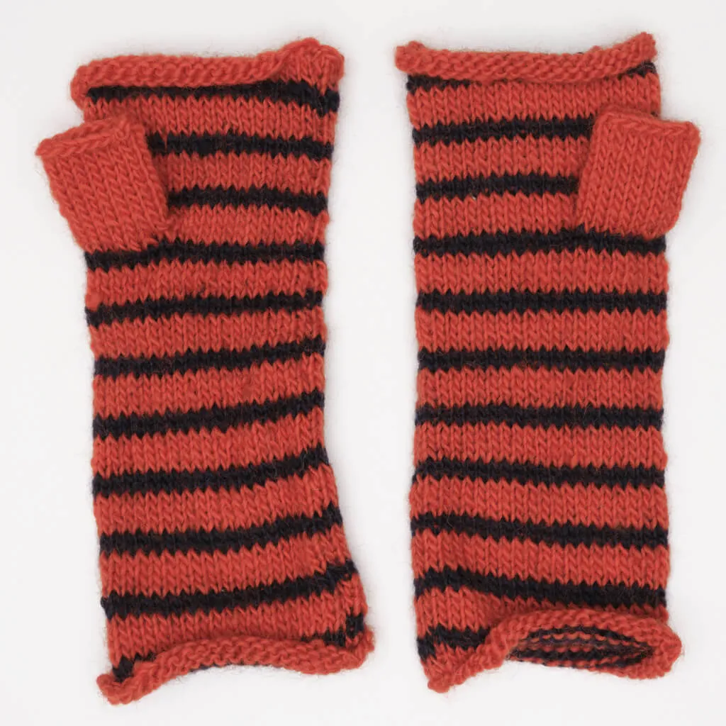 Anika Striped Wool Mittens