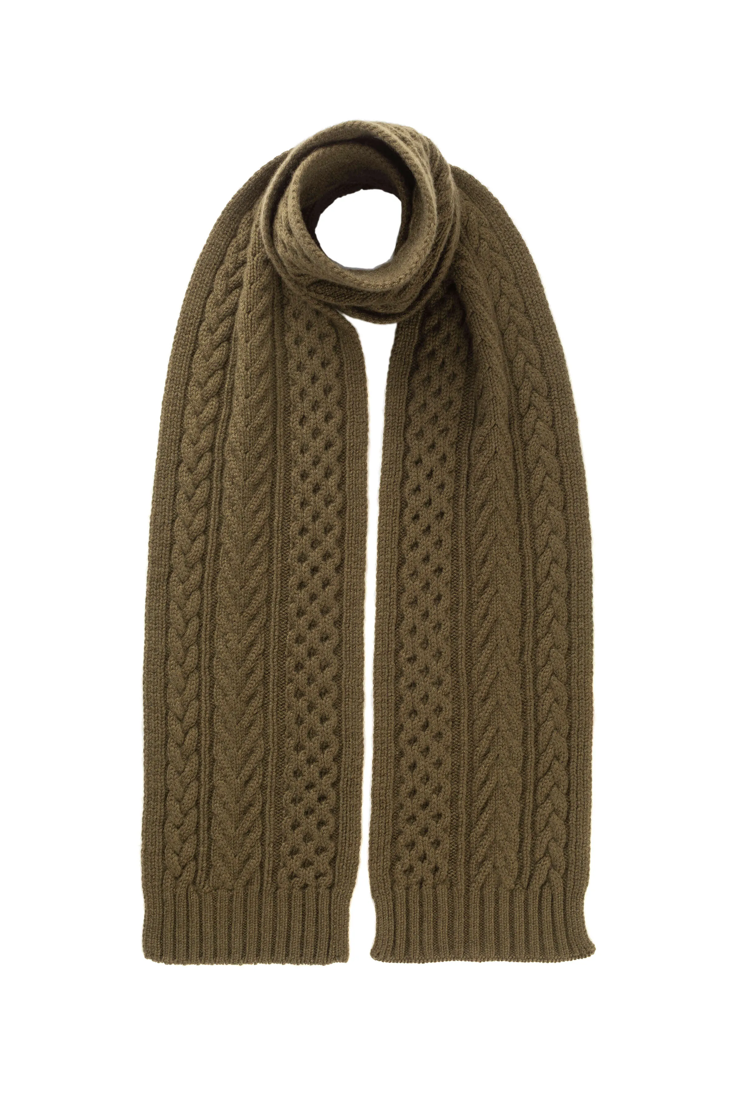 Aran Cable Cashmere Scarf