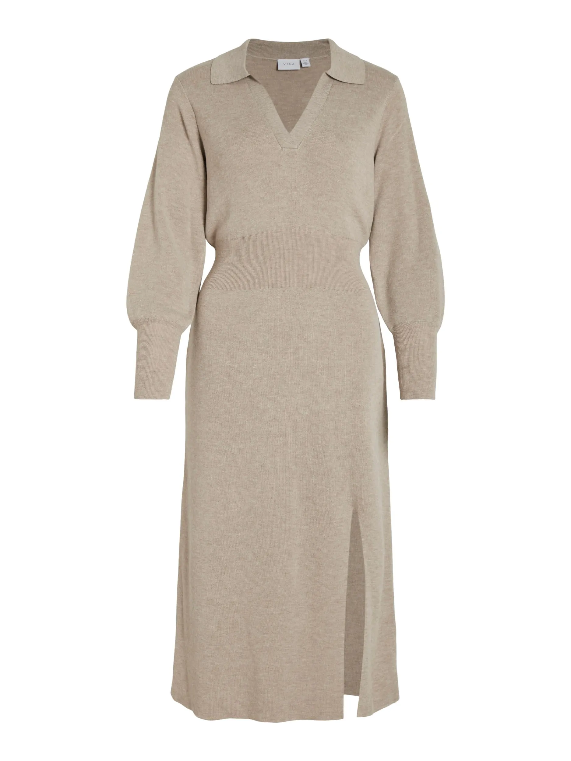 ARLA COLLAR KNIT DRESS (NATURAL MELANGE)