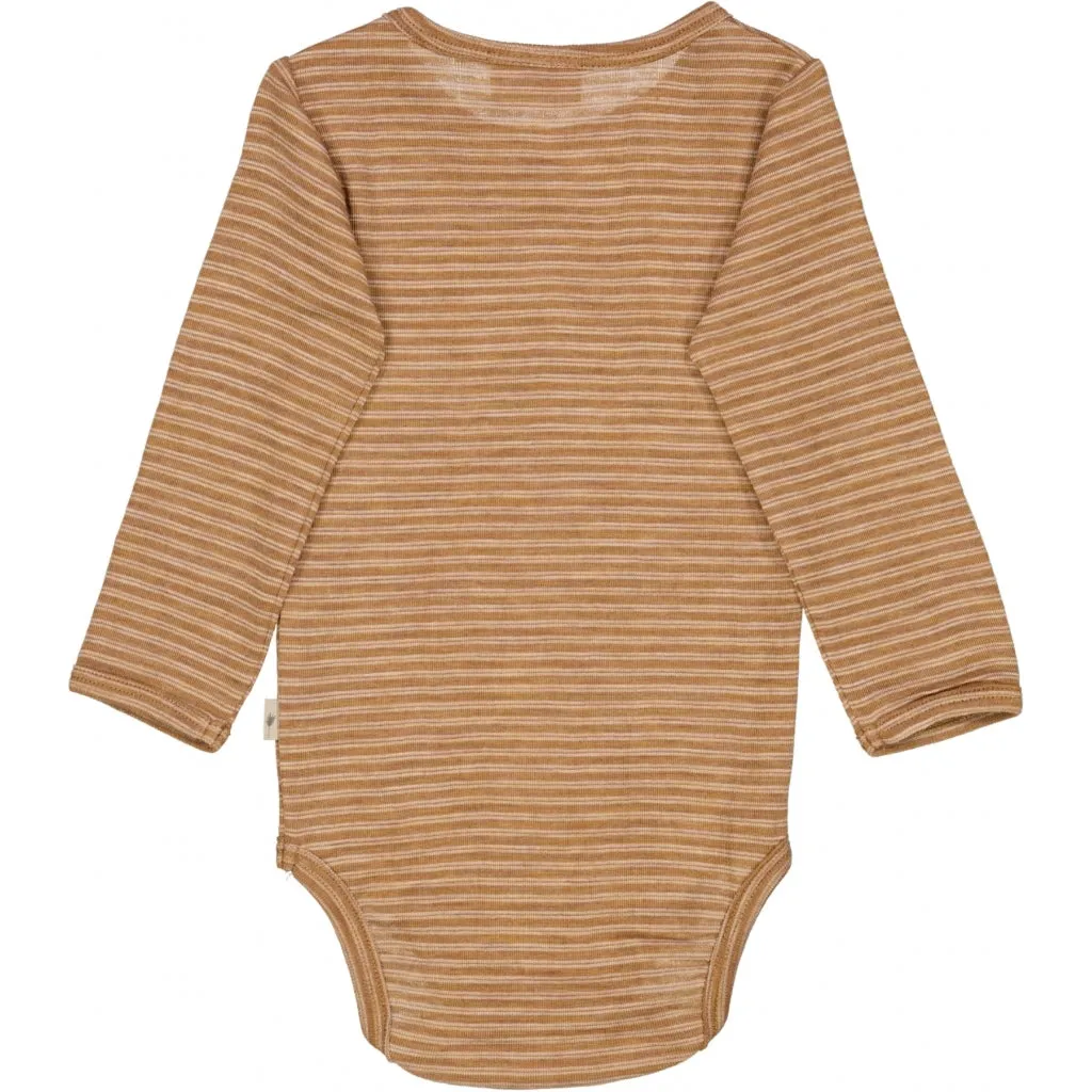 Body Plain Wool LS - clay melange wool stripe