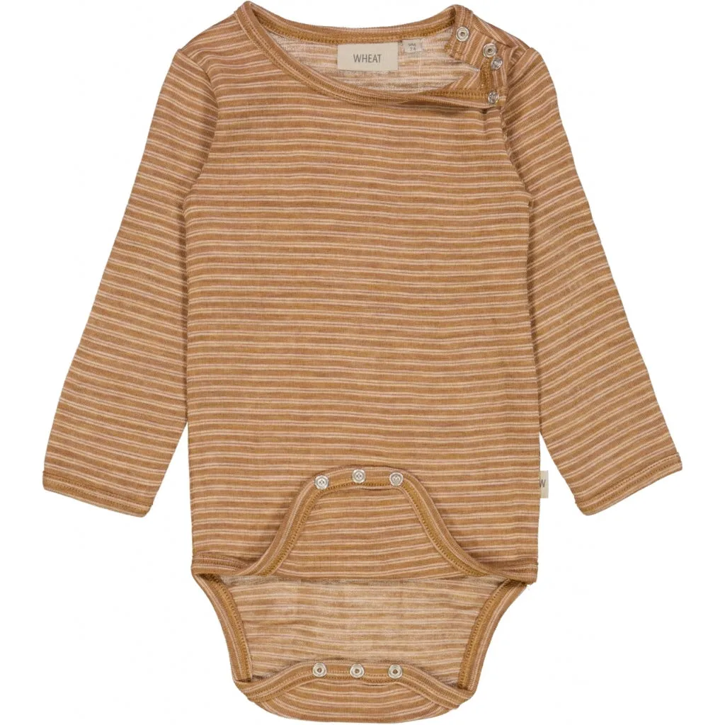 Body Plain Wool LS - clay melange wool stripe