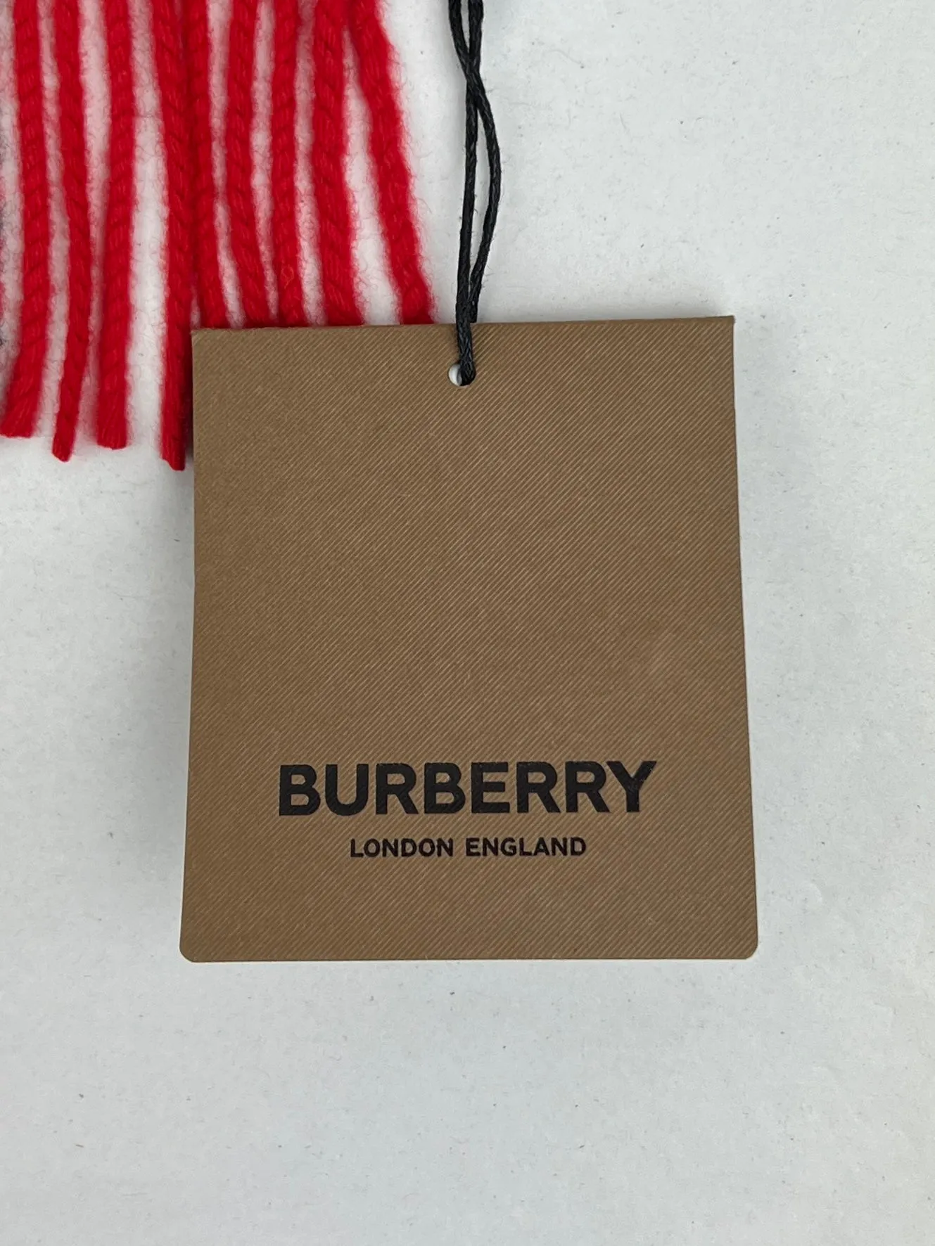 Burberry Giant Check Cashmere Scarf, Military Red, New W/ Tags