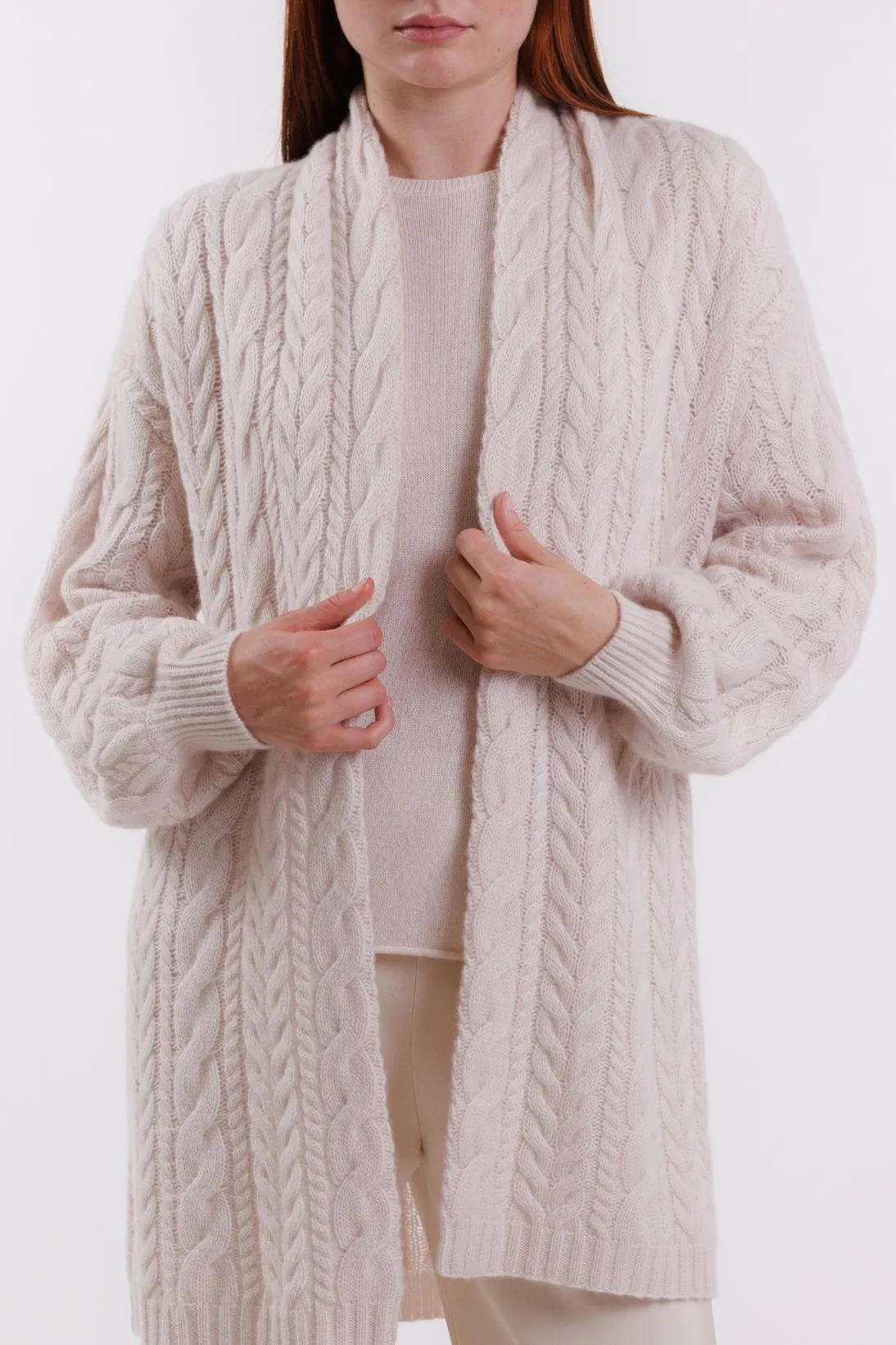 CABLE OPEN CARDIGAN