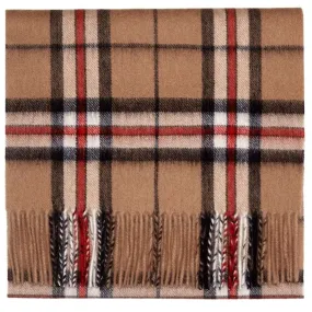 Camel Thomson Tartan Lambswool Scarf