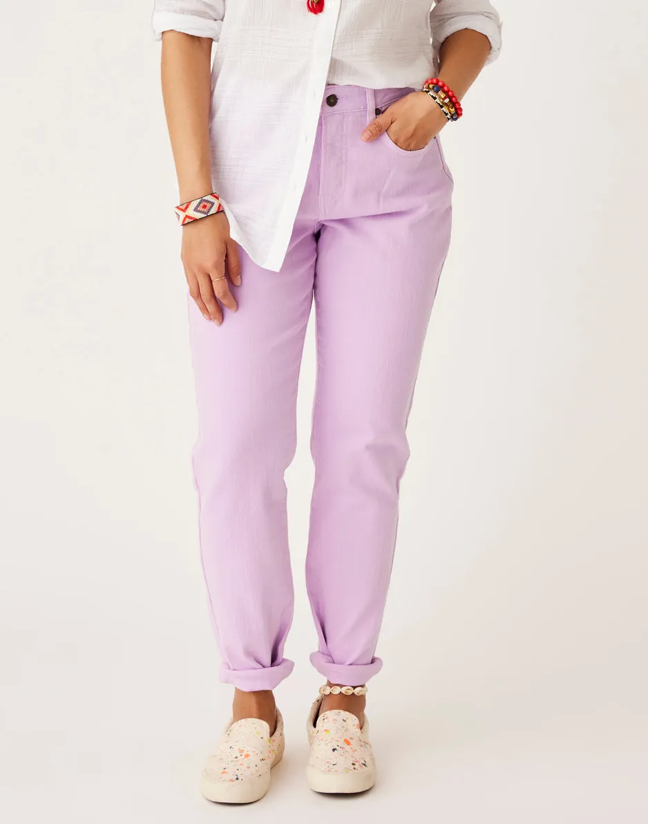 Carson Hi Rise Jean: Soft Lilac