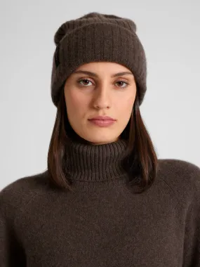 Cashmere beanie "Oda" - dark brown