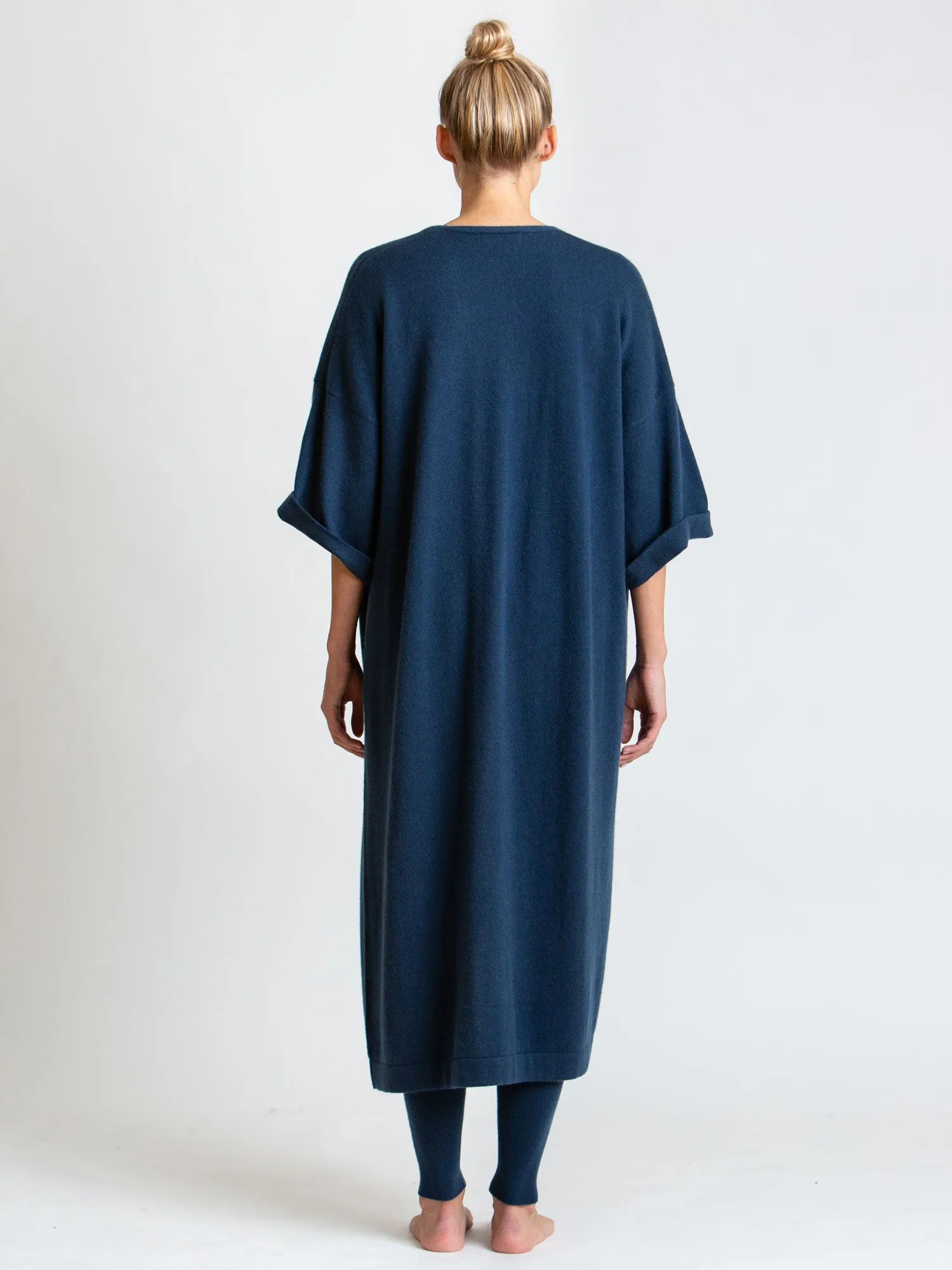 Cashmere cardigan "Kaftan" - mountain blue