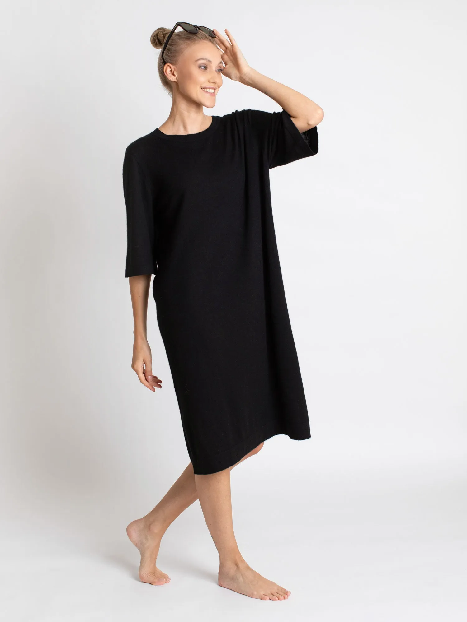 Cashmere dress "Air tunic"  - black