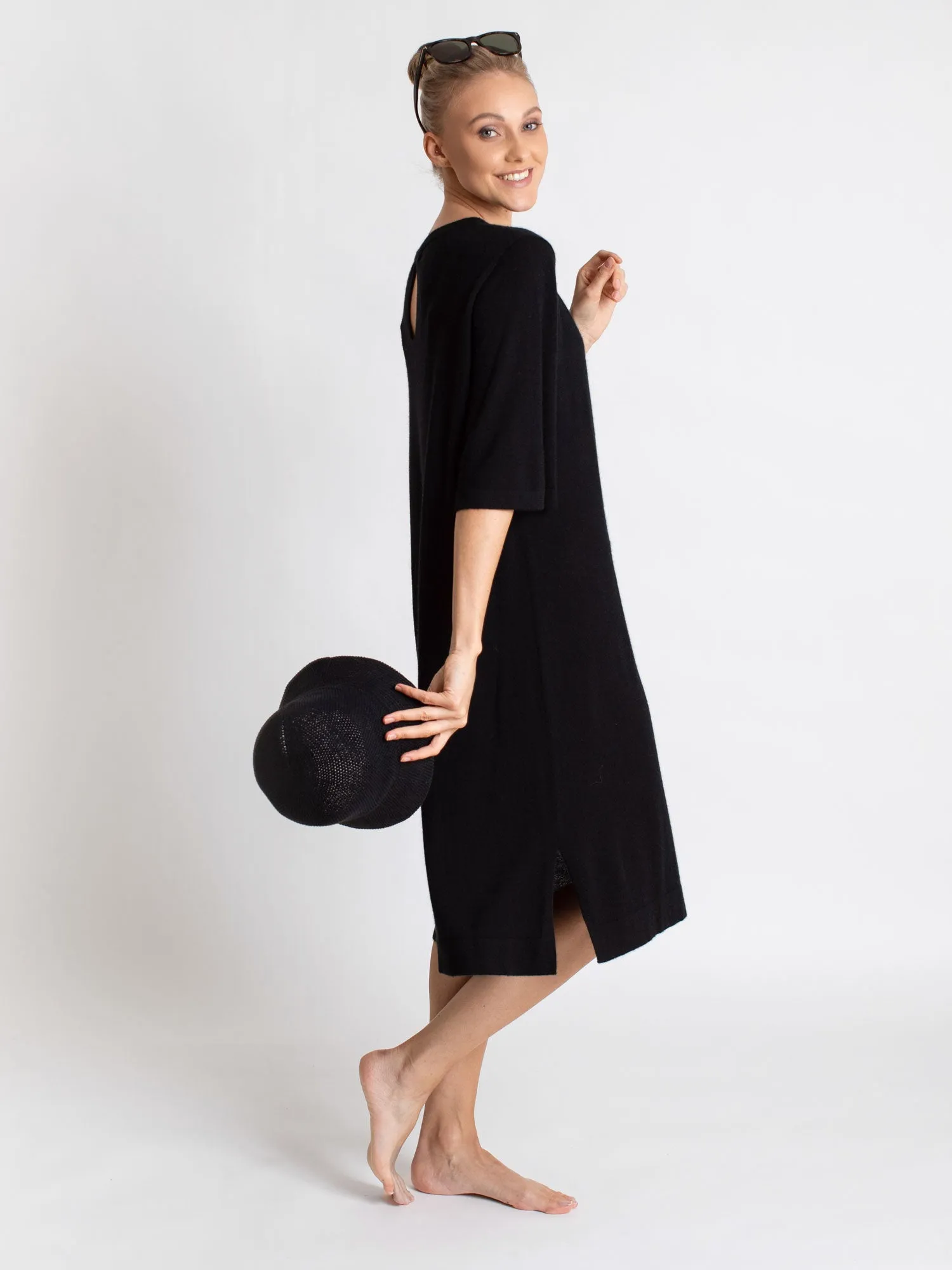 Cashmere dress "Air tunic"  - black