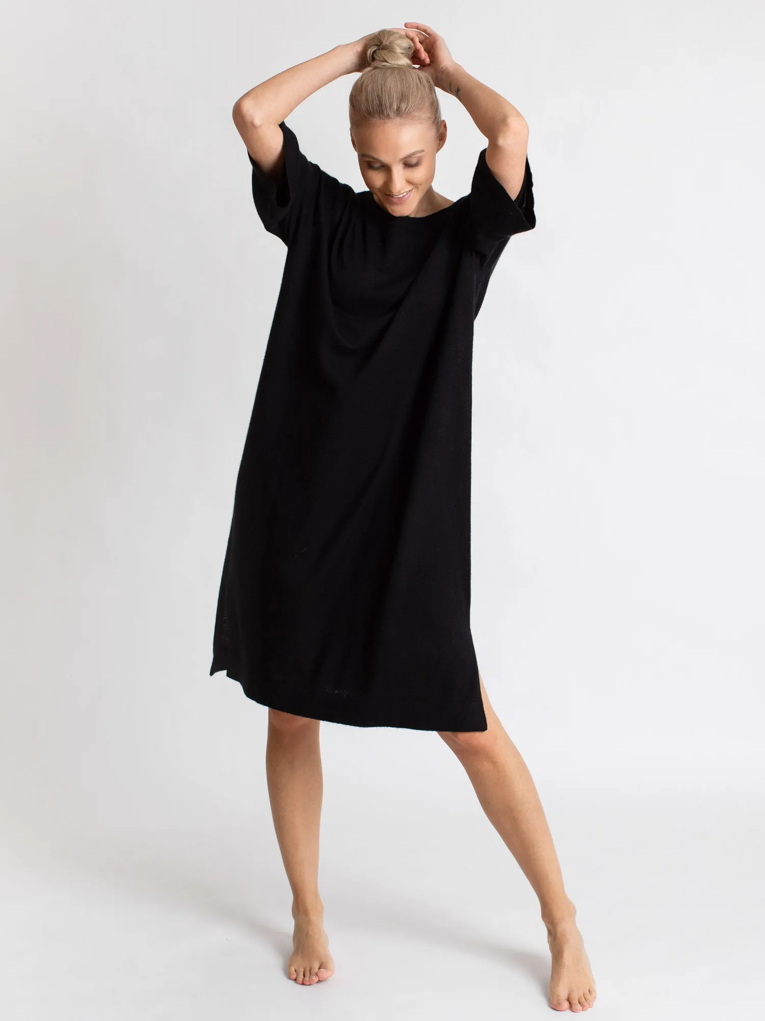 Cashmere dress "Air tunic"  - black