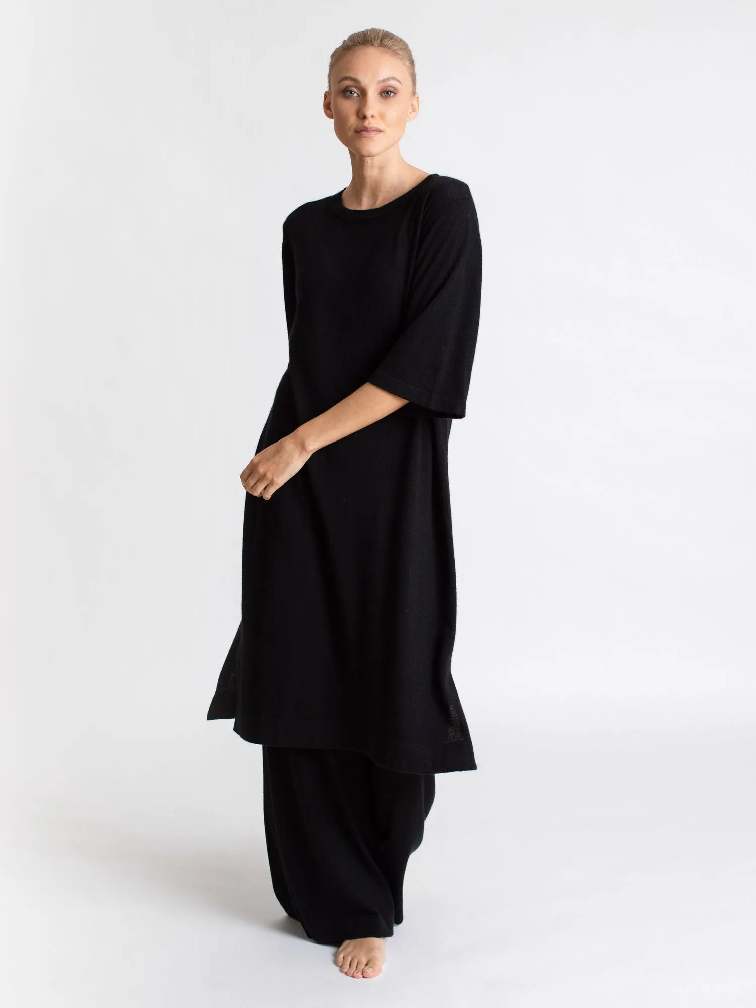 Cashmere dress "Air tunic"  - black