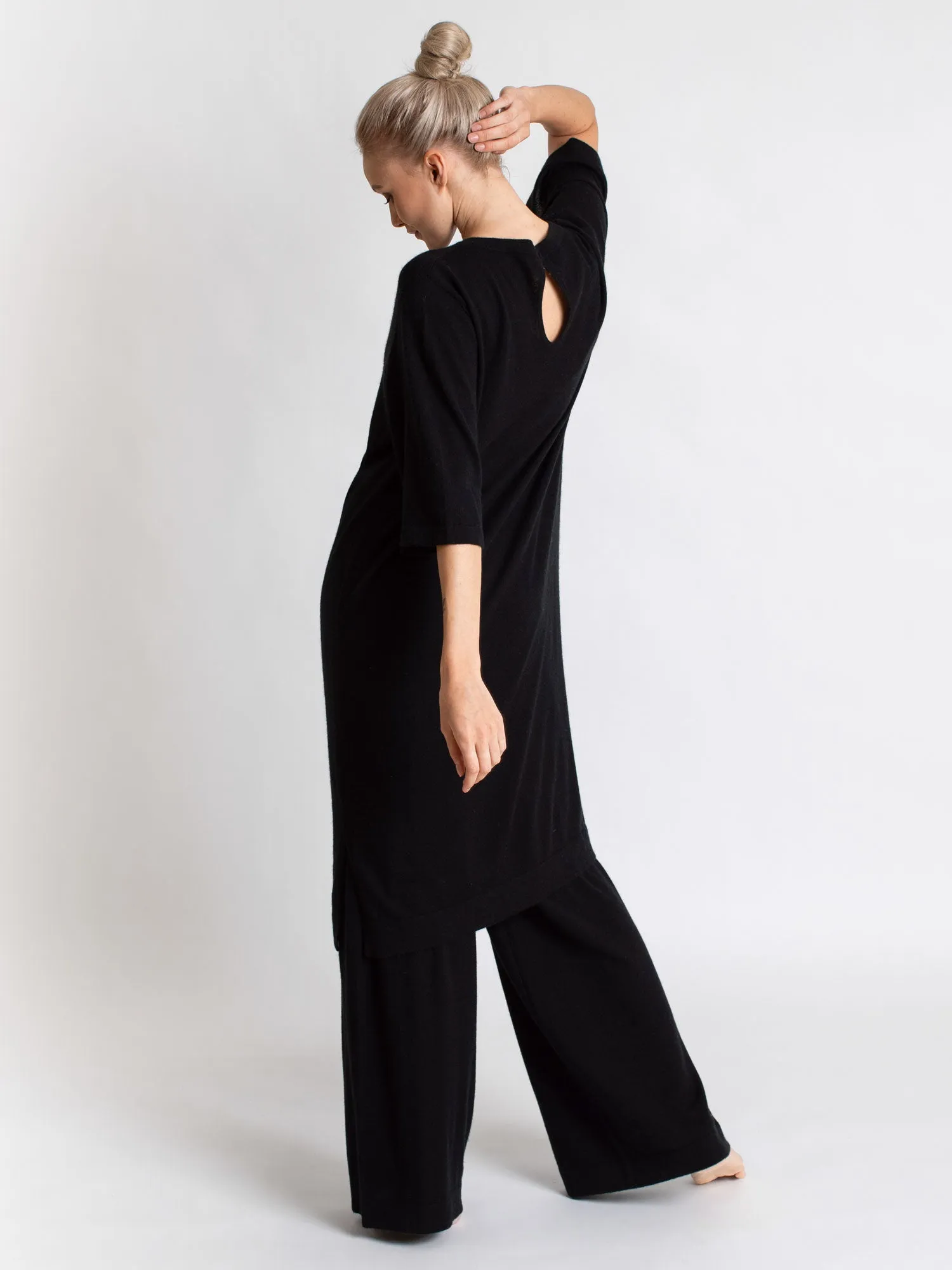 Cashmere dress "Air tunic"  - black