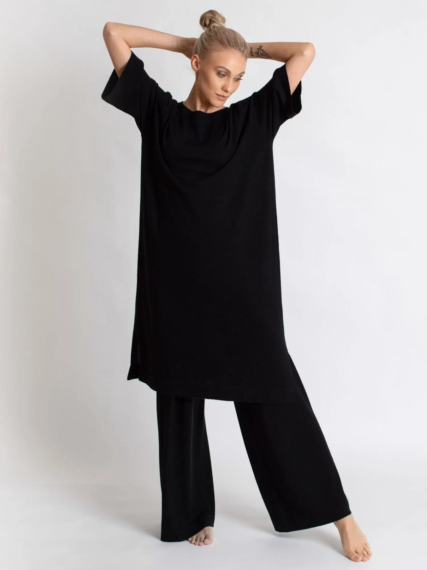 Cashmere dress "Air tunic"  - black