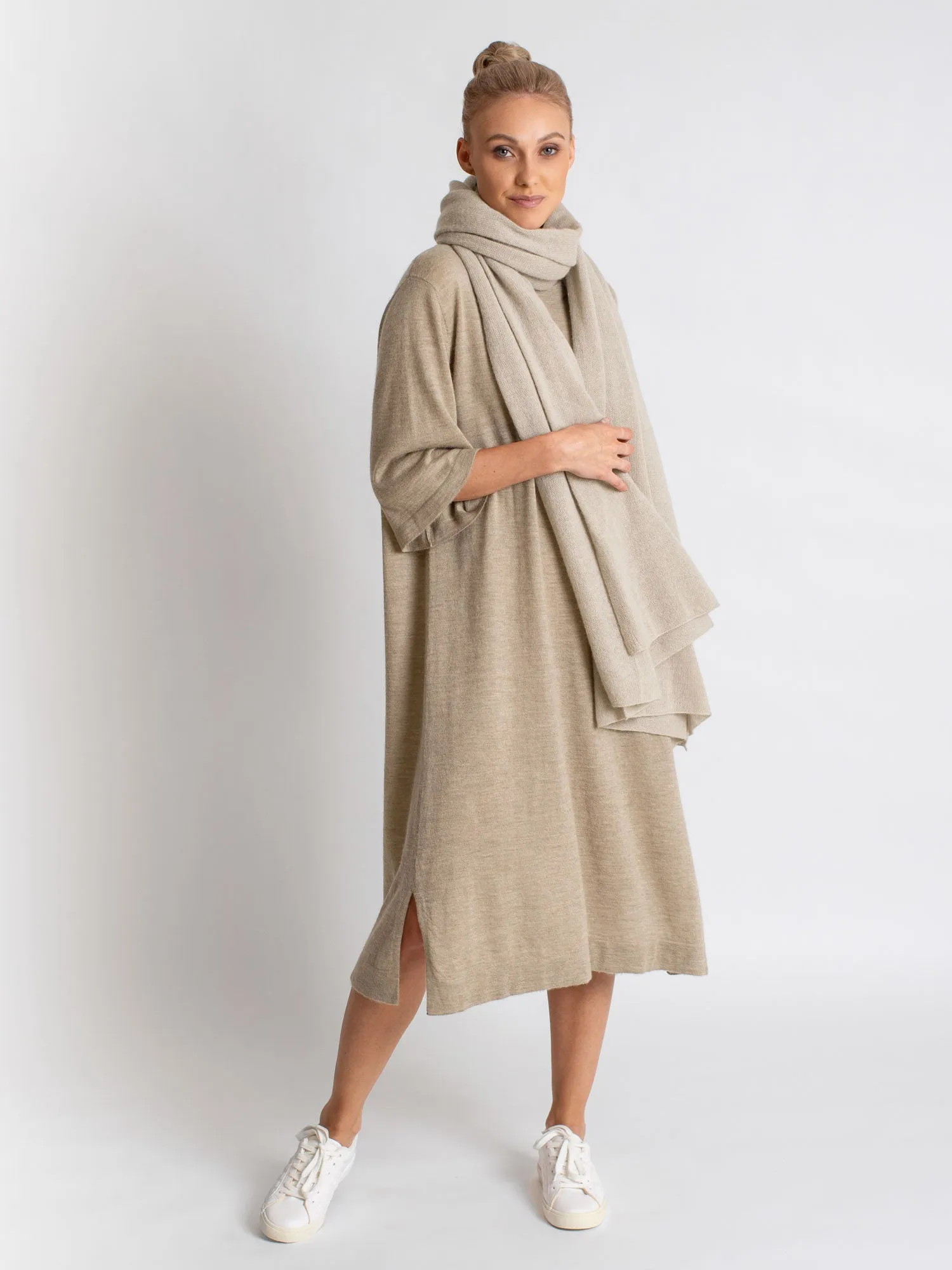 Cashmere dress "Air tunic" - taupe