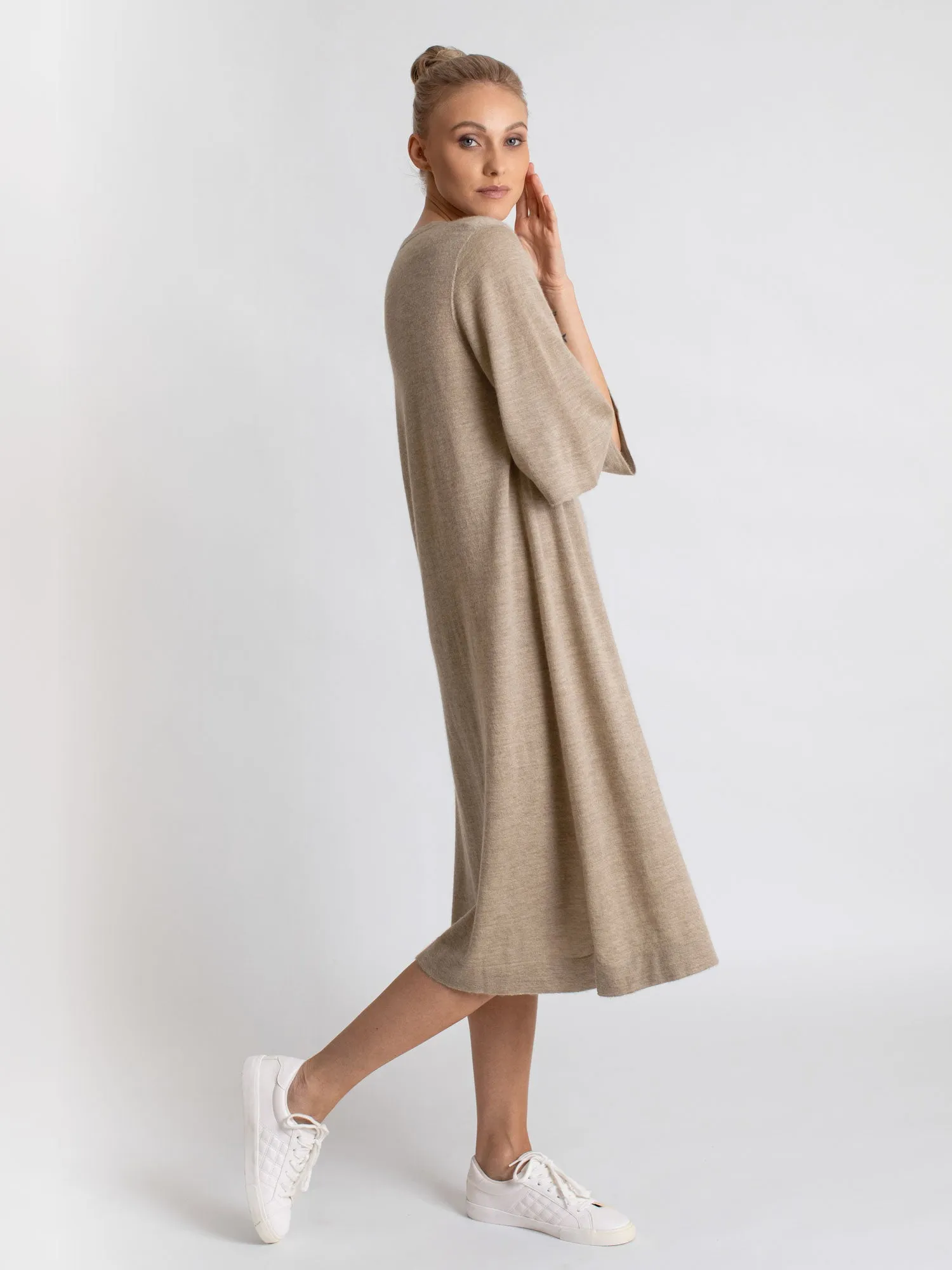 Cashmere dress "Air tunic" - taupe