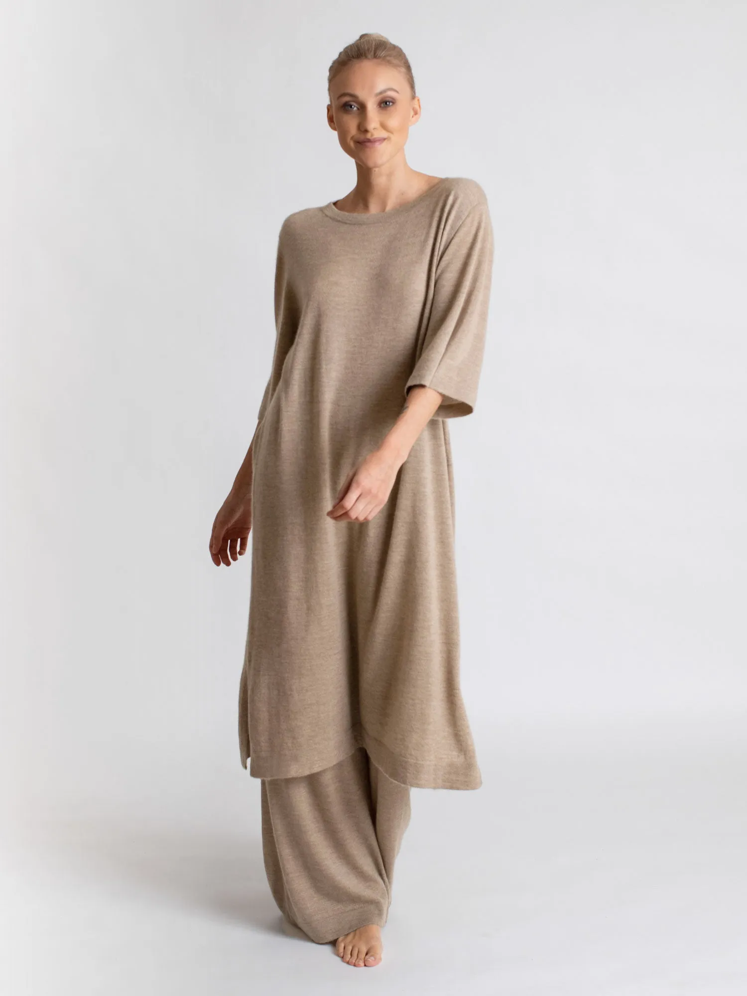 Cashmere dress "Air tunic" - taupe