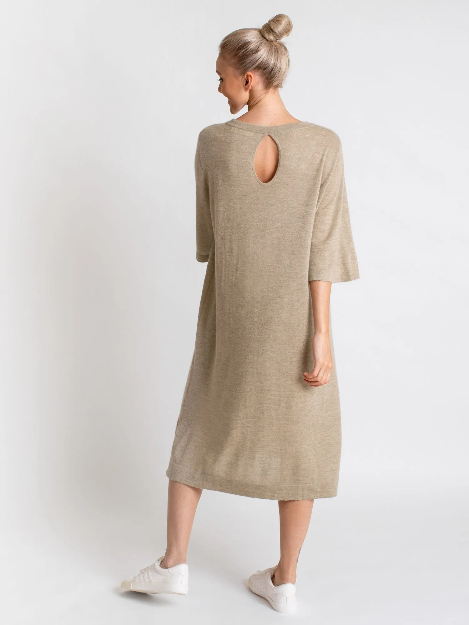 Cashmere dress "Air tunic" - taupe