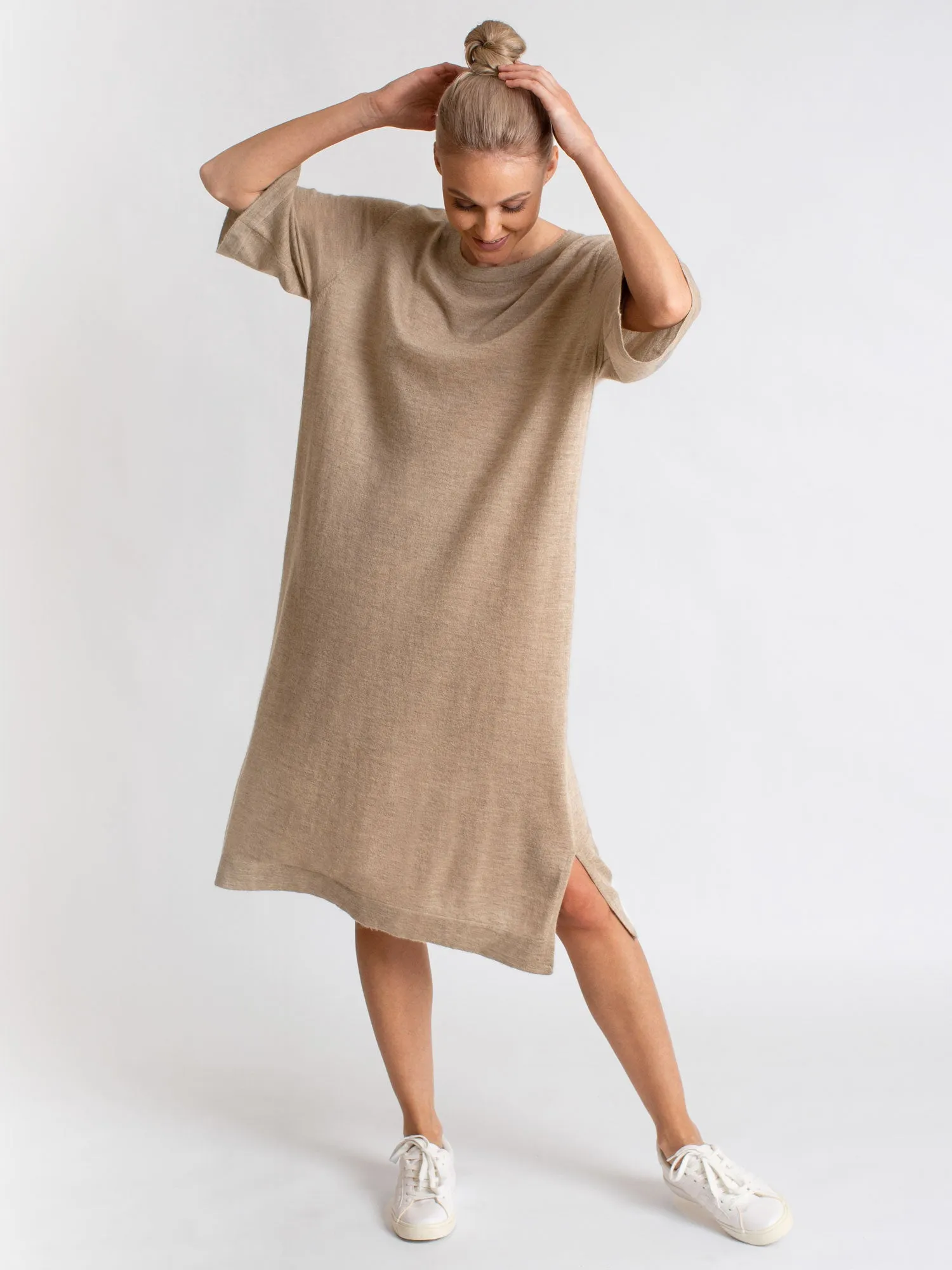 Cashmere dress "Air tunic" - taupe