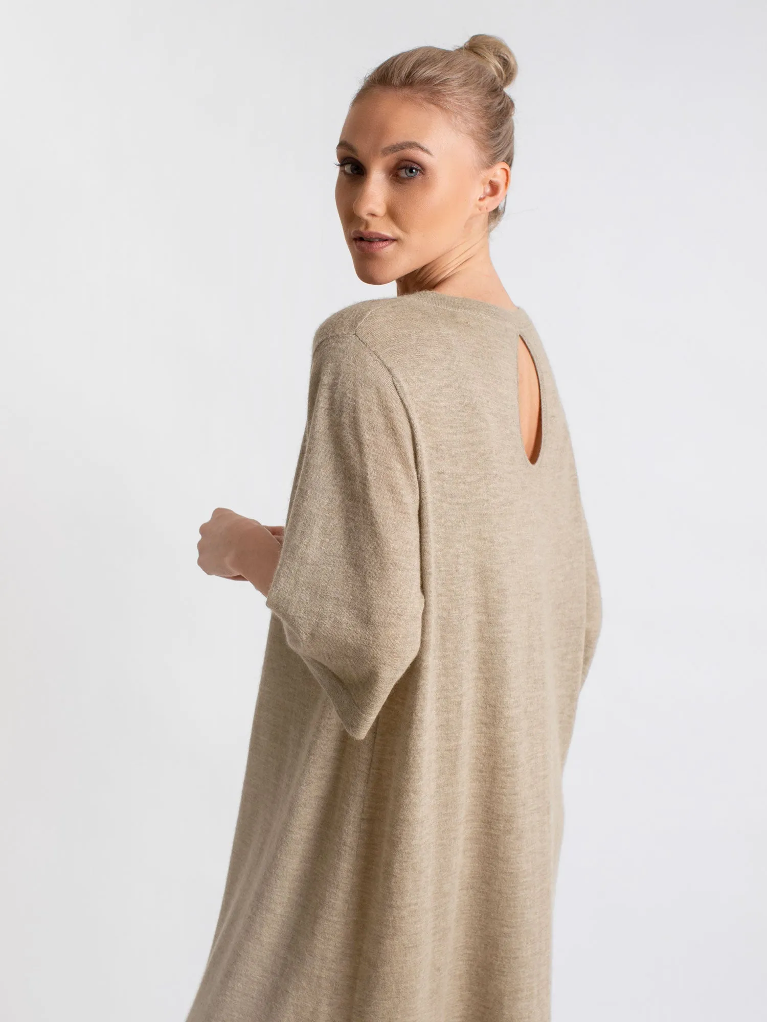 Cashmere dress "Air tunic" - taupe