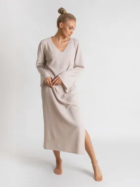 Cashmere dress "Bohéme maxi" - pearl