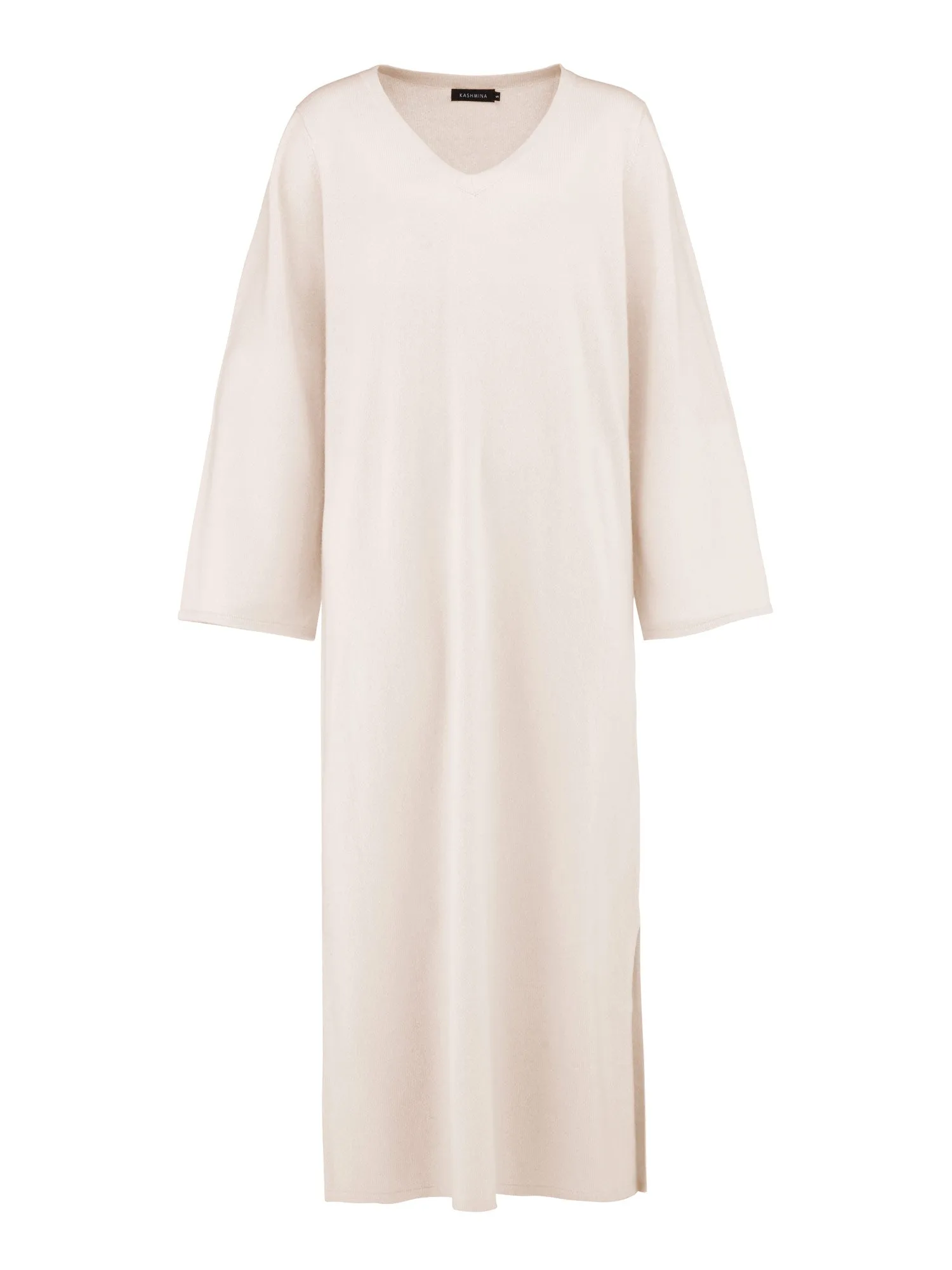 Cashmere dress "Bohéme maxi" - pearl