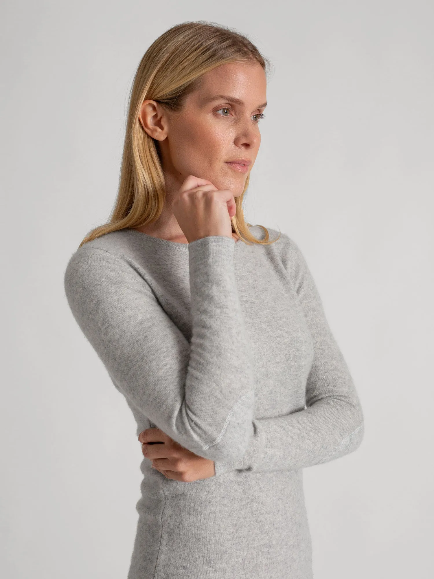 Cashmere dress "Classy" - light grey