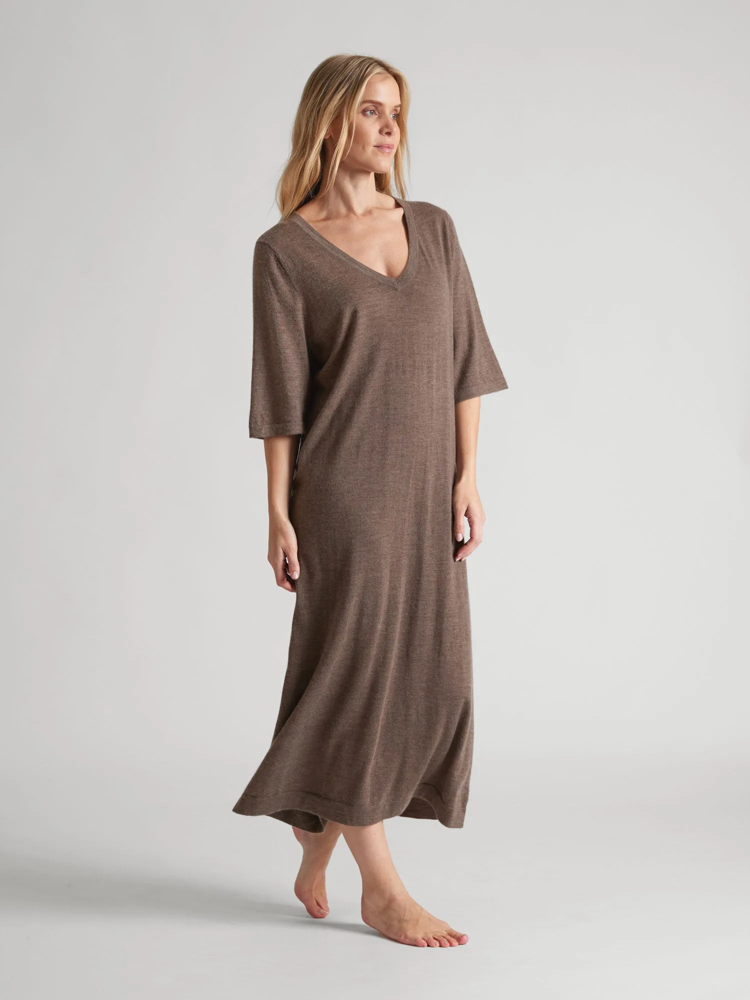 Cashmere dress "June"  - dark toast