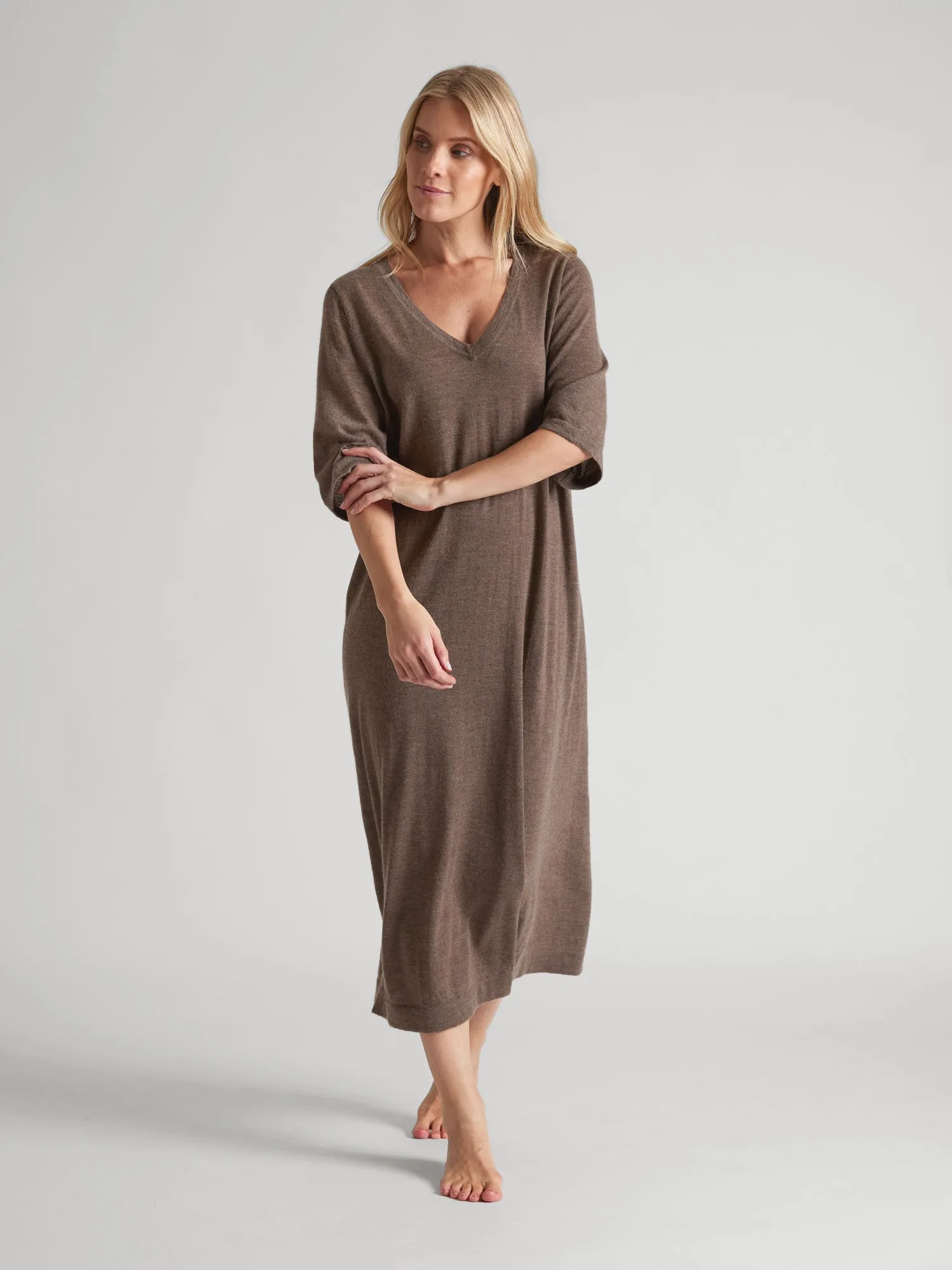 Cashmere dress "June"  - dark toast