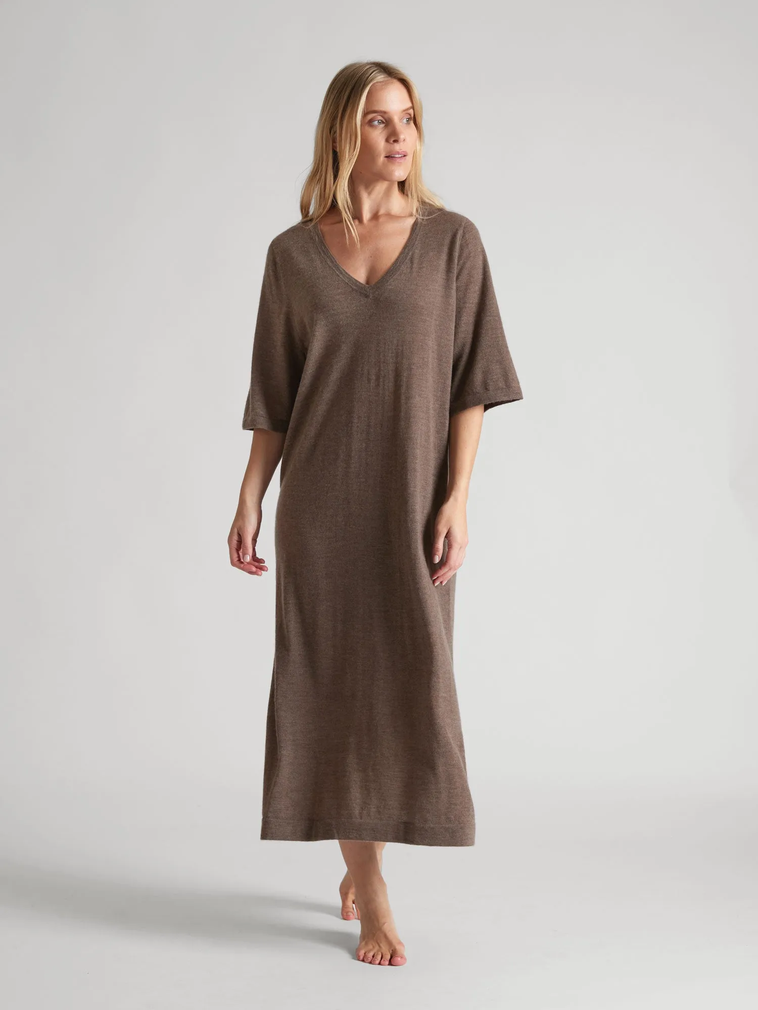 Cashmere dress "June"  - dark toast