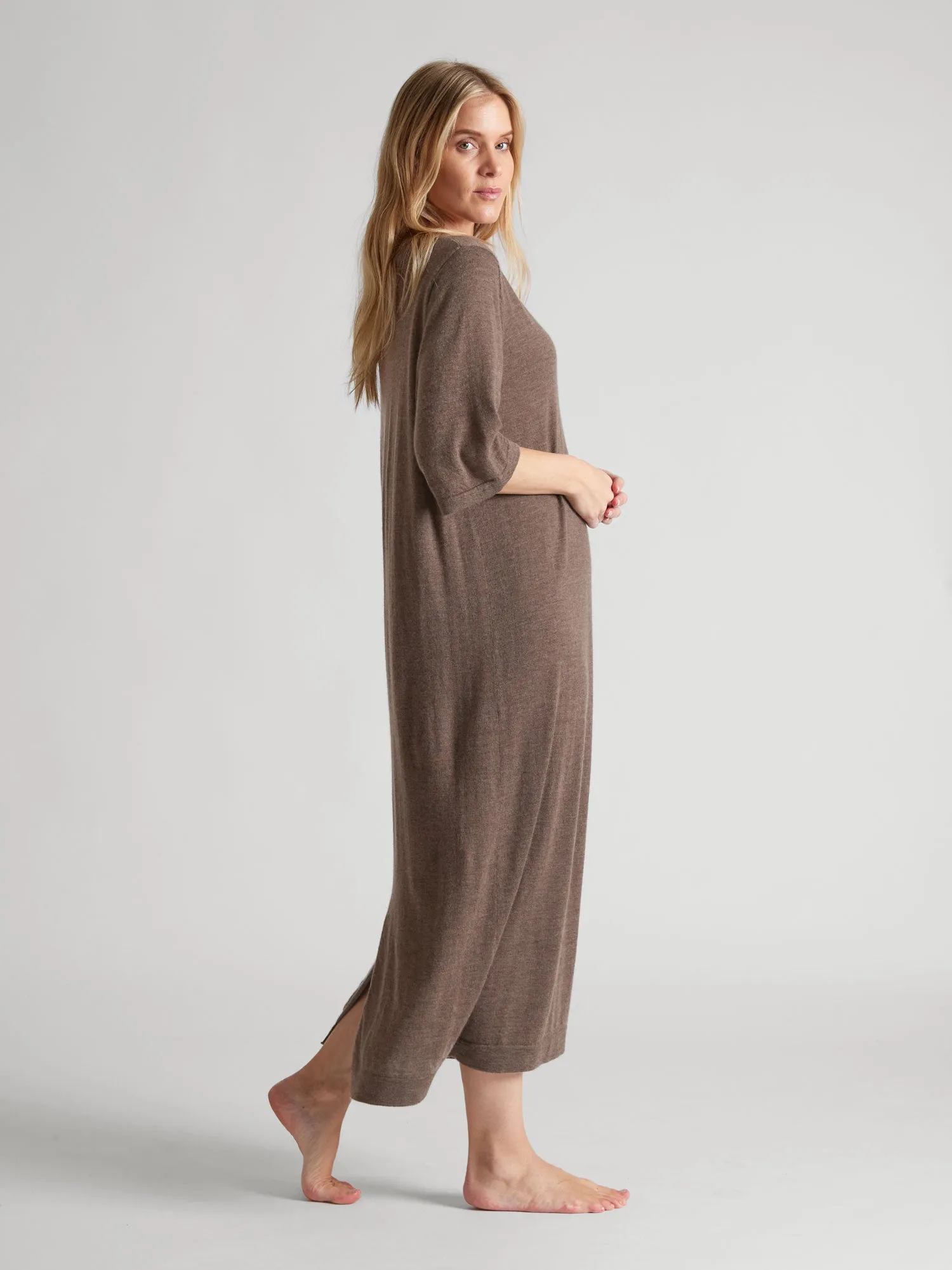 Cashmere dress "June"  - dark toast