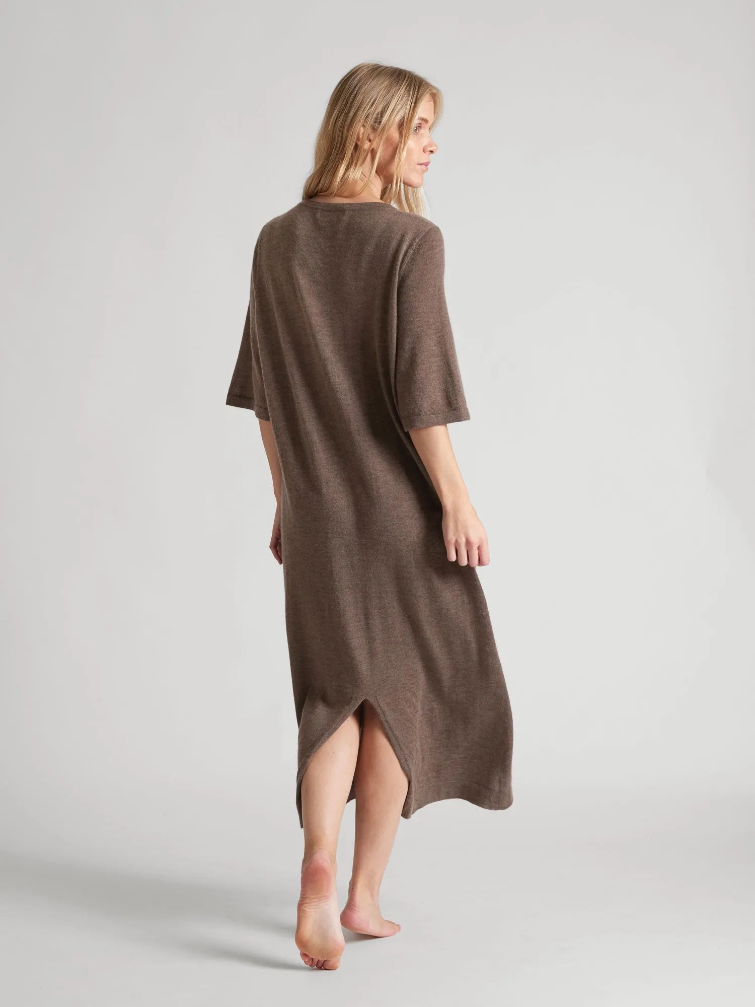 Cashmere dress "June"  - dark toast