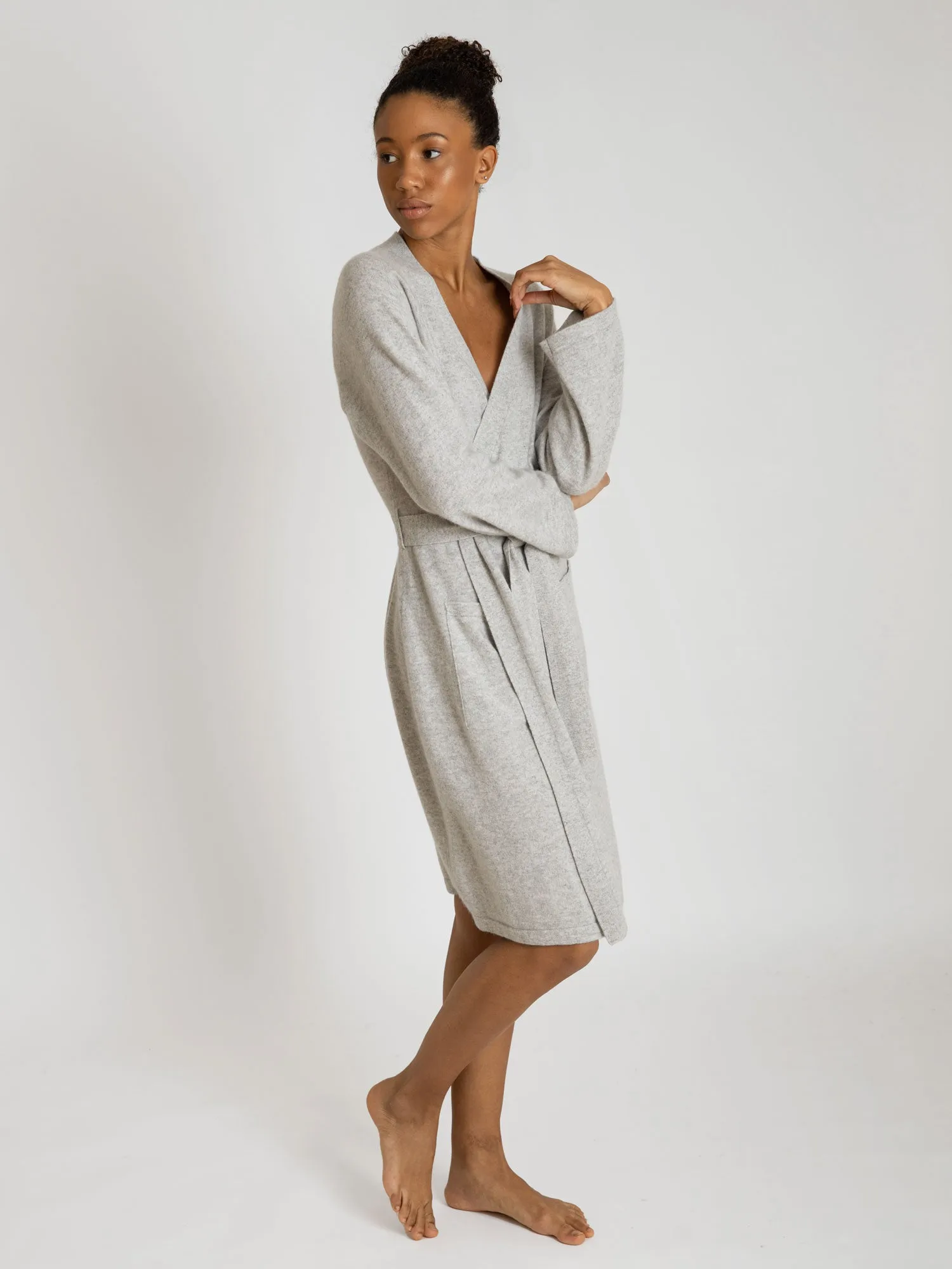 Cashmere robe "Classic" - light grey