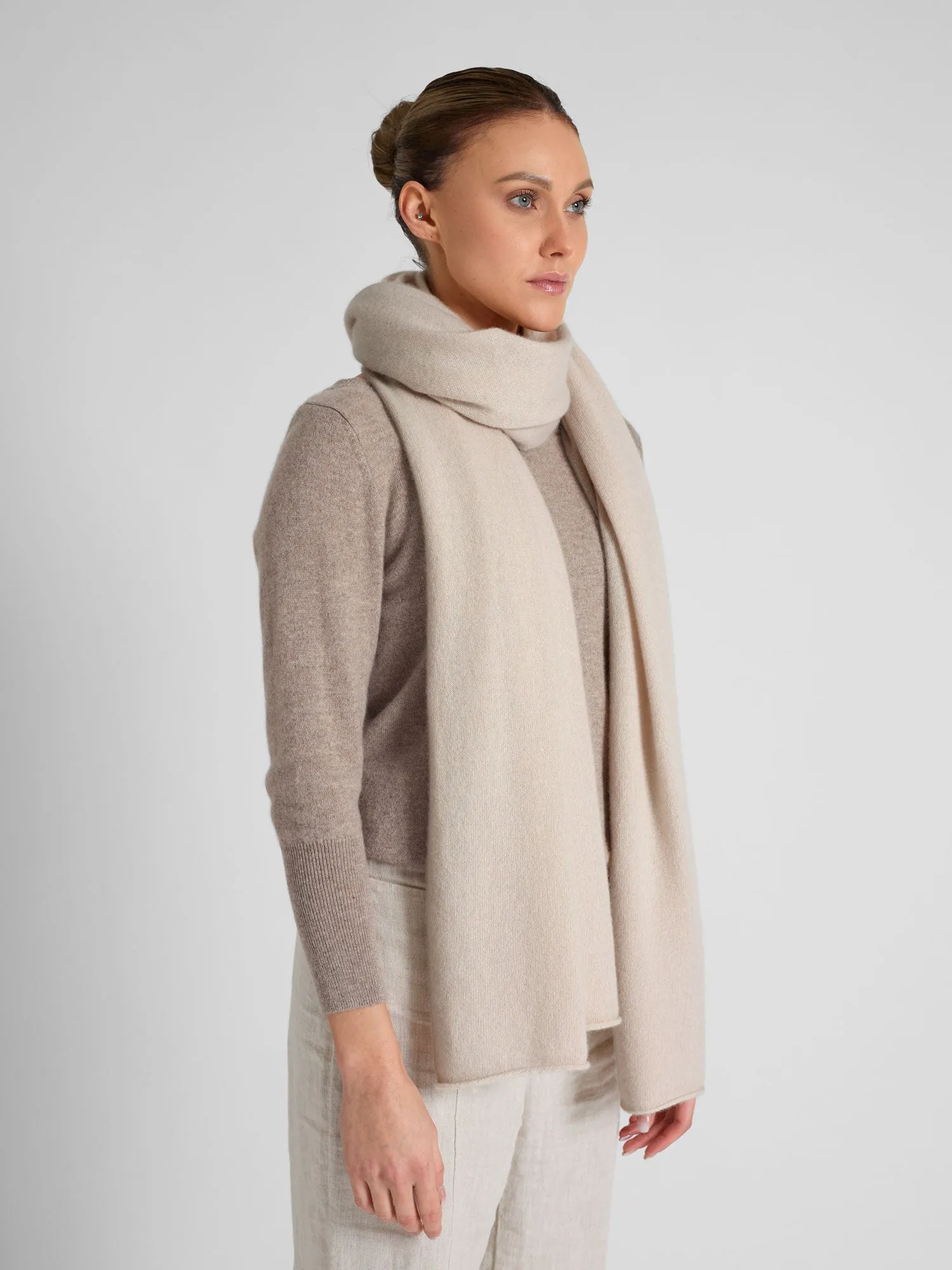 Cashmere scarf "Signature" - cream