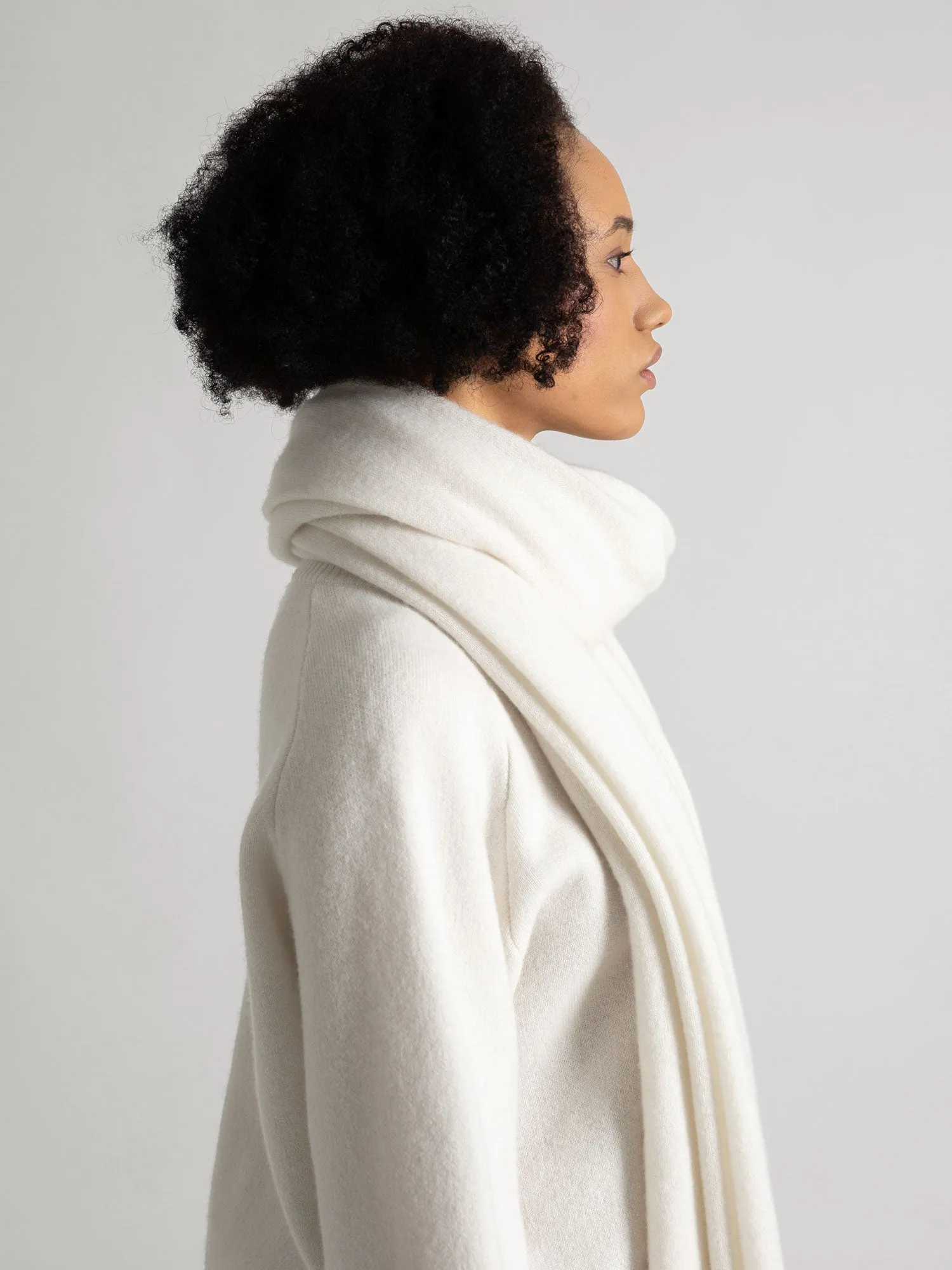 Cashmere scarf "Signature" - white