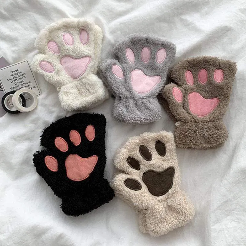 Cat Paw Velvet Gloves