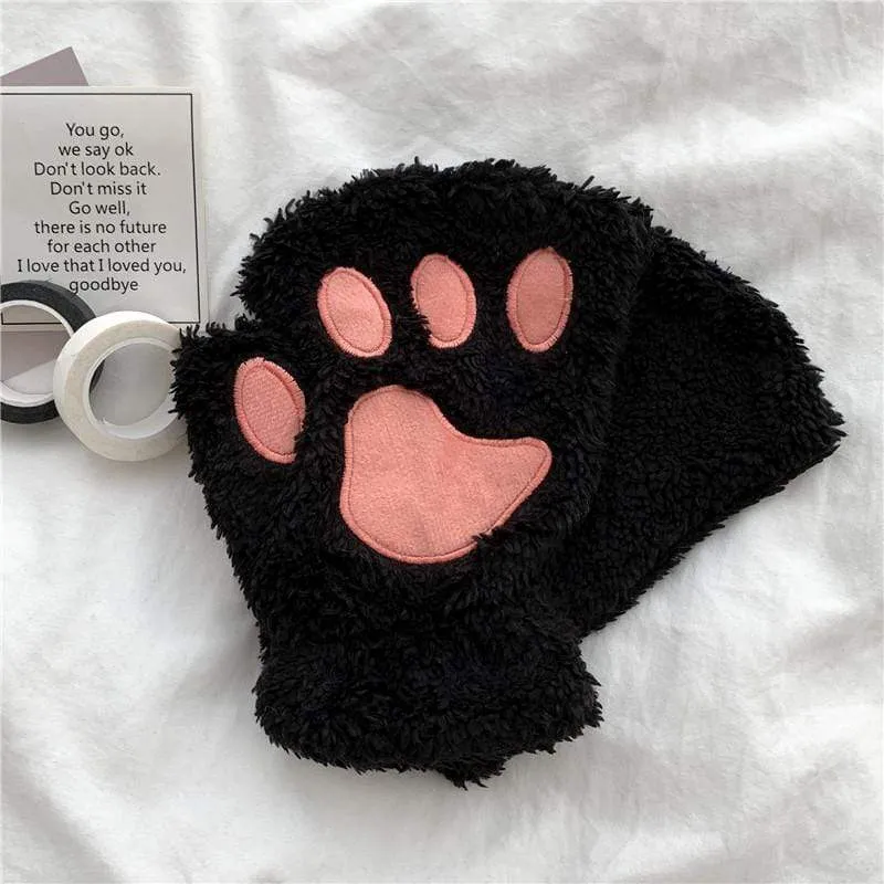 Cat Paw Velvet Gloves