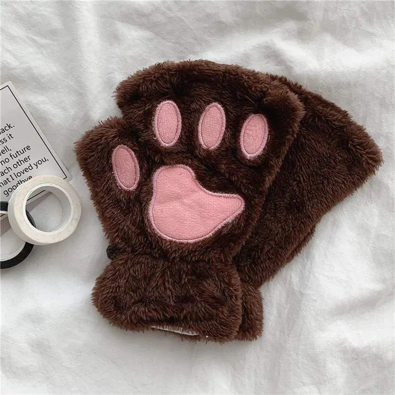 Cat Paw Velvet Gloves