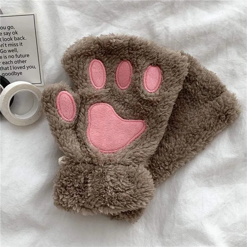 Cat Paw Velvet Gloves