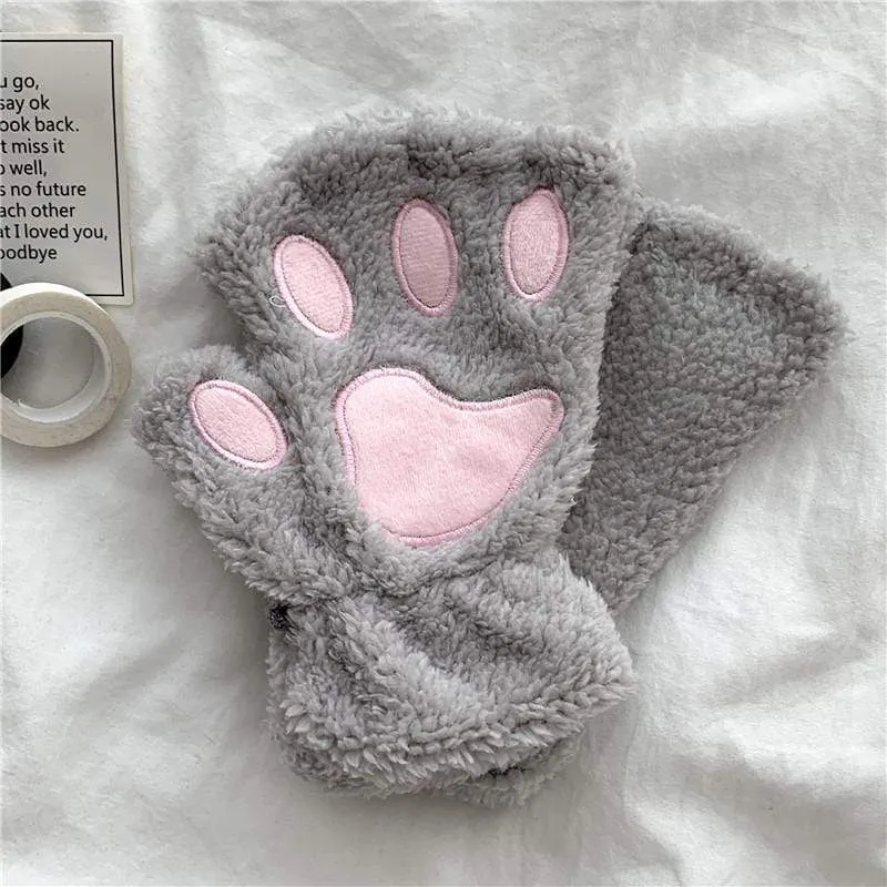 Cat Paw Velvet Gloves