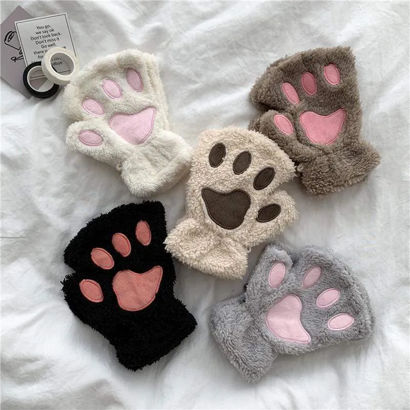 Cat Paw Velvet Gloves