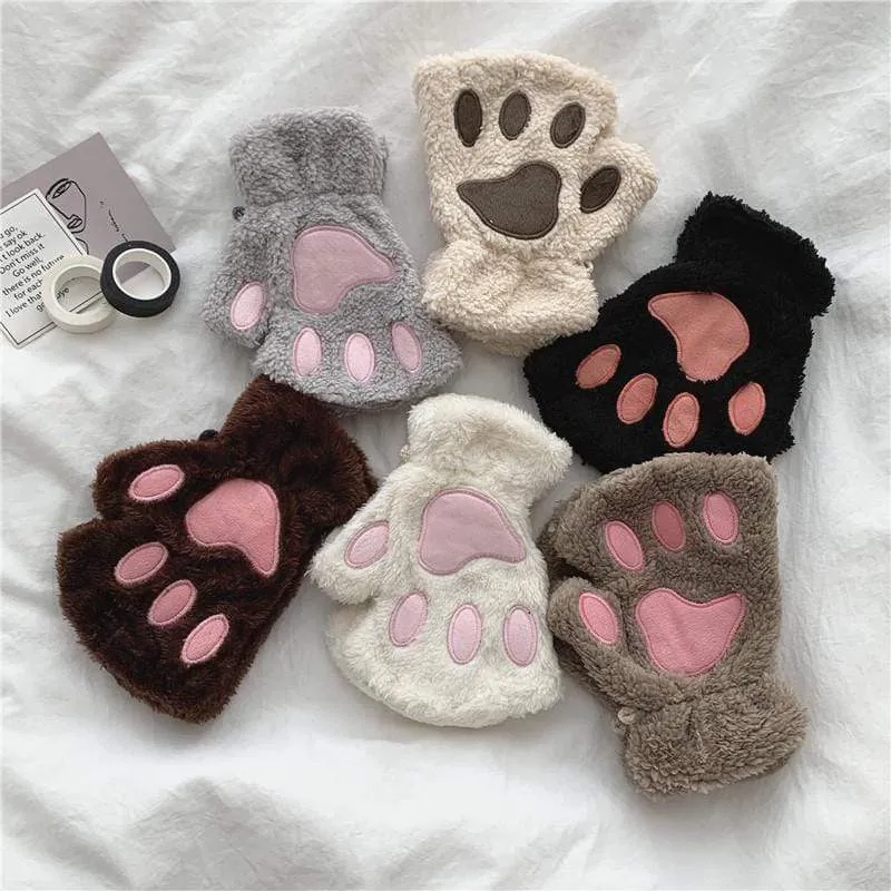 Cat Paw Velvet Gloves