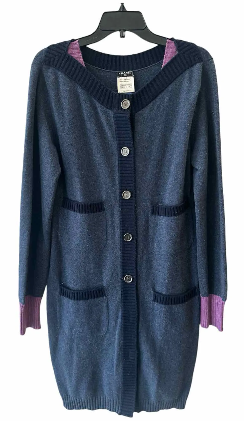 Chanel Blue Multi Size 44 Cardigan